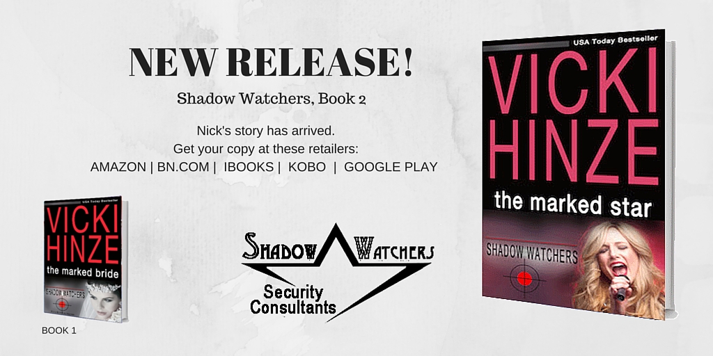 Vicki Hinze, THE MARKED STAR, Shadow Watchers Book 2, New Release, USA Today bestselling author, romantic suspense, clean read
