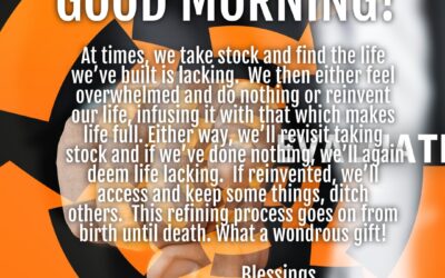 Good Morning:  Refine Yourself!