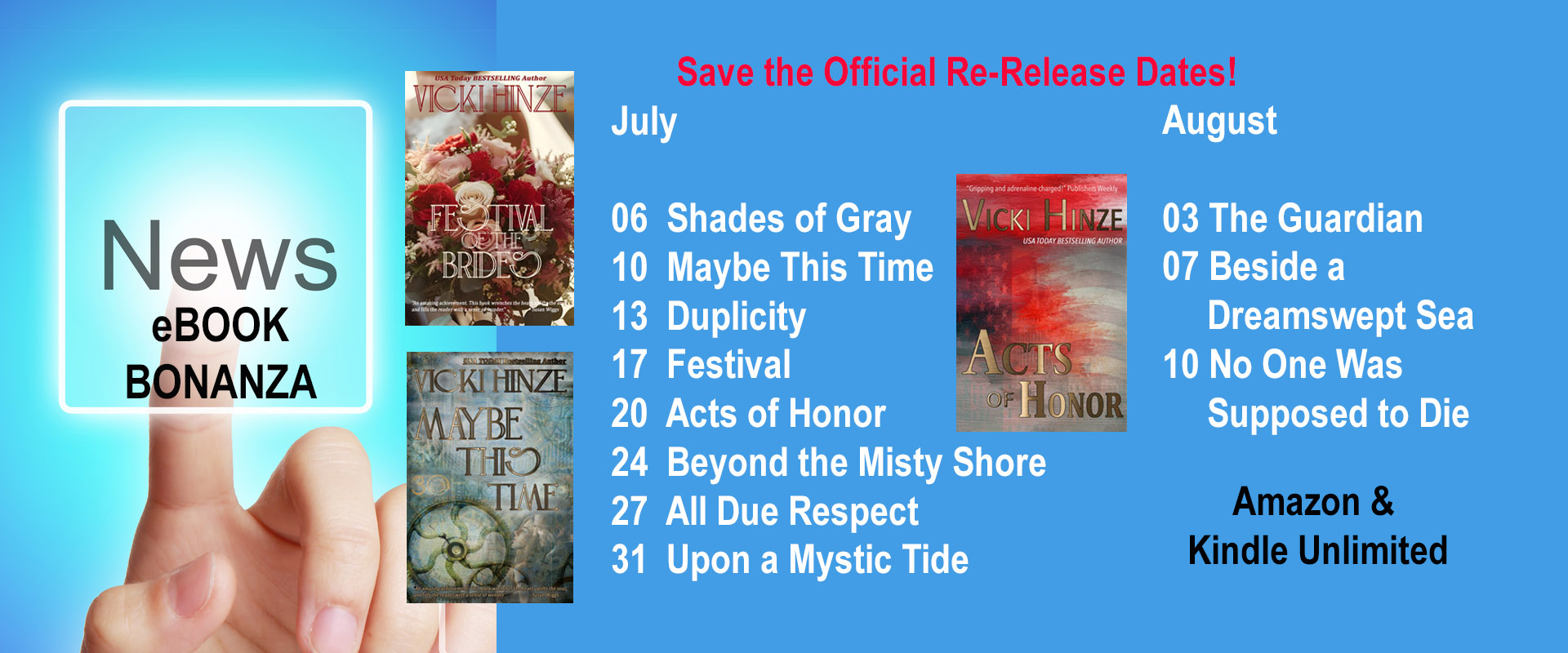 vicki hinze, release dates, ebooks published